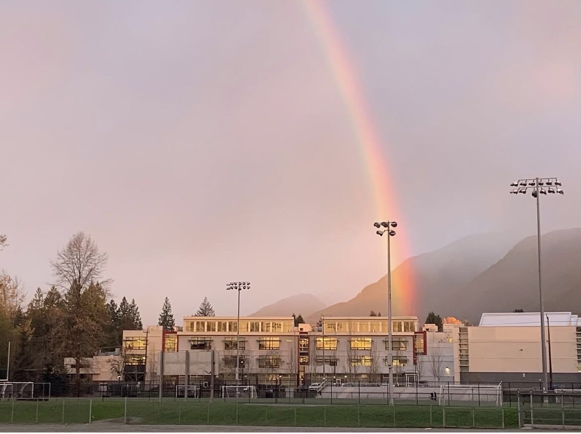 Carson Field with rainbow